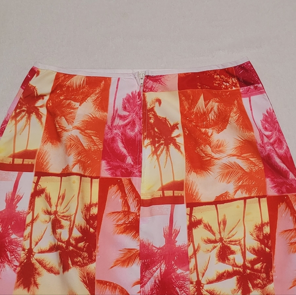 Air Play Sport Vintage 80s Neon Orange Red Palm Tree Tropical Print Mini Pencil - Picture 7 of 11